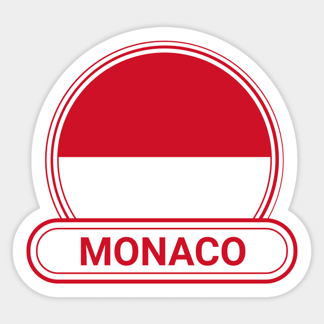 Monaco Country Badge - Monaco Flag Sticker by Yesteeyear